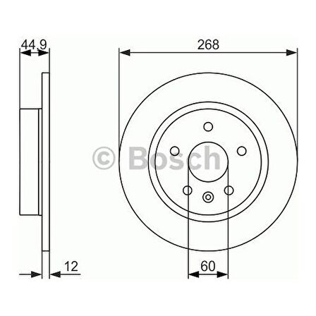 Bosch Fren Diski Arka [5D 268Mm] Cruze Astra J Mokka 1.4 09 A 14